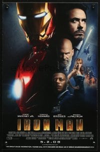 5z083 IRON MAN advance mini poster 2008 Robert Downey Jr. is Iron Man, cool image of suit!