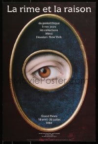 5z217 LA RIME ET LA RAISON 16x24 French museum/art exhibition 1984 eye through peephole by Sacco!
