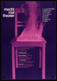 5z325 MACHT MAL THEATER 23x33 German stage poster 1975 art of a burning chair by Holger Matthies!