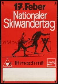 5z434 NATIONALER SKIWANDERTAG 27x39 Austrian special poster 1970s image of two skiers!
