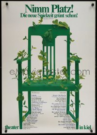 5z332 NIMM PLATZ 23x33 German stage poster 1975 chair with leaves by Holger Matthies!