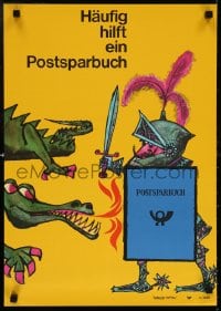 5z456 POSTSPARBUCH 17x23 German special poster 1963 Patelli art of knight & dragon!