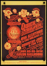 5z160 QUICKSILVER MESSENGER SERVICE/BIG BROTHER/COUNTRY JOE 14x20 music poster 1966 Moscoso!