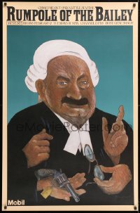 5z009 RUMPOLE OF THE BAILEY tv poster 1981 Chwast artwork of Leo McKern in the title role!