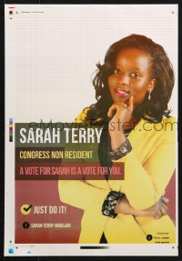 5z467 SARAH TERRY 13x18 Kenyan special poster 2010s a vote for Sarah is a vote for you, just do it!