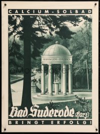 5z060 BAD SUDERODE 21x28 German travel poster 1920s art of a park with a calcium water fountain!