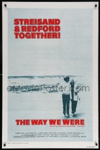 5z971 WAY WE WERE 1sh 1973 Barbra Streisand & Robert Redford walk on the beach!
