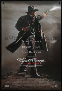 5z992 WYATT EARP 1sh 1994 cool image of Kevin Costner in the title role firing gun!