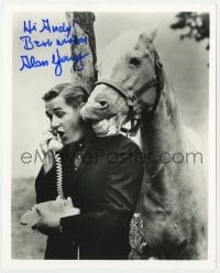 6b695 ALAN YOUNG signed 8x10 REPRO still 1980s great portrait with the talking horse in TV's Mr. Ed!
