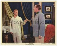 6b224 ALEC GUINNESS signed color 8x10 still #9 1956 as Prince Albert with Robert Coote in The Swan!