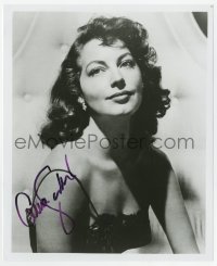 6b705 AVA GARDNER signed 8x9.75 REPRO still 1980s sexy head & shoulders portrait in strapless gown!