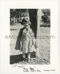 6b706 BABY PEGGY signed 8x10 REPRO still 2003 the legendary child actress standing by tree!