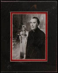 6b059 CHRISTOPHER LEE signed 6.5x9 REPRO in 11x14 display 1980s as Count Dracula w/Stephanie Beacham