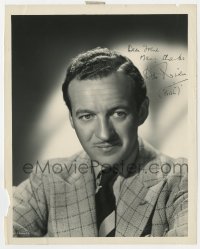 6b270 DAVID NIVEN signed 8x10 still 1948 head & shoulders portrait when he made The Bishop's Wife!