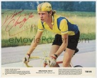 6b272 DENNIS CHRISTOPHER signed 8x10 mini LC #4 1979 best close up on bicycle from Breaking Away!