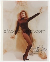 6b653 ELIZABETH MONTGOMERY signed color 8x10 REPRO still 1980s full-length in sexy skin-tight outfit!