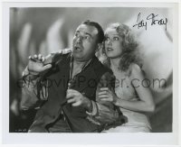 6b766 FAY WRAY signed 8.25x10 REPRO still 1980s scared portrait w/Robert Armstrong from King Kong!