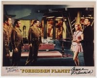 6b654 FORBIDDEN PLANET signed color 8x10 REPRO still 2001 by BOTH Anne Francis AND Warren Stevens!