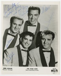 6b601 FOUR ACES signed 8x10 music publicity still 1950s by Alberts, Mahoney, Silvestri AND Vaccaro!