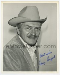 6b778 GEORGE GRIZZARD signed 8x10 REPRO still 1970s head & shoulders portrait wearing cowboy hat!