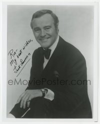 6b801 JACK LEMMON signed 8x10 REPRO still 1970s great seated smiling portrait wearing tuxedo!