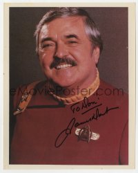 6b659 JAMES DOOHAN signed color 8x10 REPRO still 1990s as Scotty from a later Star Trek movie!