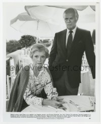 6b308 JANE GREER signed 8x10 still 1984 close up with Richard Widmark in Against All Odds!