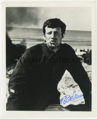 6b816 JEAN-PAUL BELMONDO signed 8x10 REPRO still 1970s the French star smoking in Weekend at Dunkirk!