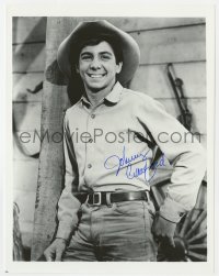 6b833 JOHNNY CRAWFORD signed 8x10.5 REPRO still 1980s close up smiling portrait from TV's Rifleman!