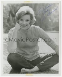 6b847 JULIE SOMMARS signed 8x10 REPRO still 1970s the pretty blonde actress in turtleneck sweater!