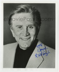 6b854 KIRK DOUGLAS signed 8x10 REPRO still 1980s smiling portrait of the legendary Hollywood star!