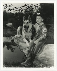 6b863 LEE AAKER signed 8x10.25 REPRO still 1993 portrait with dog in The Challenge of Rin Tin Tin!