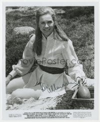 6b330 LIV ULLMANN signed 8x10 still 1973 close up sitting in grass at picnic in Lost Horizon!