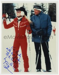 6b671 LYNN-HOLLY JOHNSON signed color 8x10 REPRO still 1981 skiing with Moore in For Your Eyes Only!