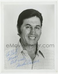 6b898 MICHAEL ANSARA signed 8x10 REPRO still 1980s great head & shoulders smiling portrait!