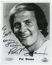 6b625 PAT BOONE signed 8x10 music publicity still 1970s great portrait later in his career!
