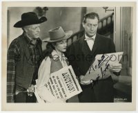 6b357 PHYLLIS COATES signed 8x10 still 1951 with two guys preparing for auction in Nevada Badmen!