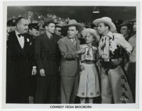 6b932 PRISCILLA LANE signed 8x10 REPRO still 1980s with Powell, O'Brien & Reagan in Cowboy from Brooklyn!