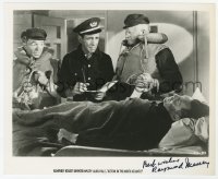 6b937 RAYMOND MASSEY signed 8.25x10 REPRO still 1970s with Bogart in Action on the North Atlantic!