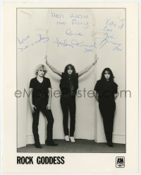 6b632 ROCK GODDESS signed 8x10 publicity still 1980s by Jody Turner, Julie Turner, AND Dee O'Malley!