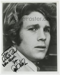 6b960 RYAN O'NEAL signed 8x10.25 REPRO still 1980s super close youthful portrait with great hair!