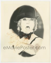 6b967 SHIRLEY MACLAINE signed 8x10 REPRO still 1980s great close up performing in hat & bow tie!