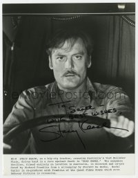 6b377 STACY KEACH signed 7.75x10.25 still 1981 intense close up driving truck in Road Games!