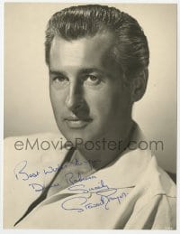 6b378 STEWART GRANGER signed deluxe 7x9 still 1950s head & shoulders portrait of the English star!