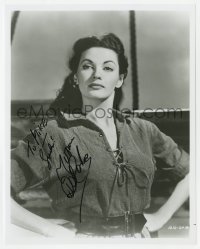 6b999 YVONNE DE CARLO signed 8x10 REPRO still 1980s sexy posed portrait from Buccaneer's Girl!