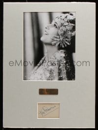 6b057 KAY FRANCIS signed 2x3 cut album page in 12x16 display 1930s sophisticated brunette star!
