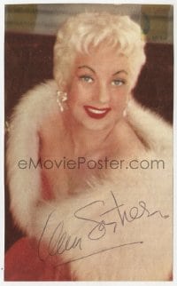 6b534 ANN SOTHERN signed magazine page 1970s glamorous portrait in fur later in her career!