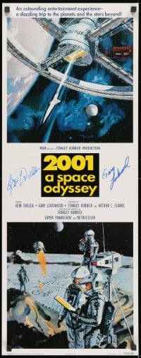 6b027 2001: A SPACE ODYSSEY signed 14x36 commercial poster 1995 by Gary Lockwood AND Keir Dullea!