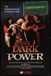 6b006 DARK POWER signed 24x36 video poster 1985 by Lash La Rue, the neighborhood is going to Hell!