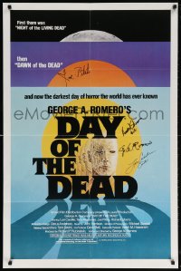 6b077 DAY OF THE DEAD signed 1sh 1985 by George A. Romero, Joe Pilato, Lori Cardille, AND Howard!